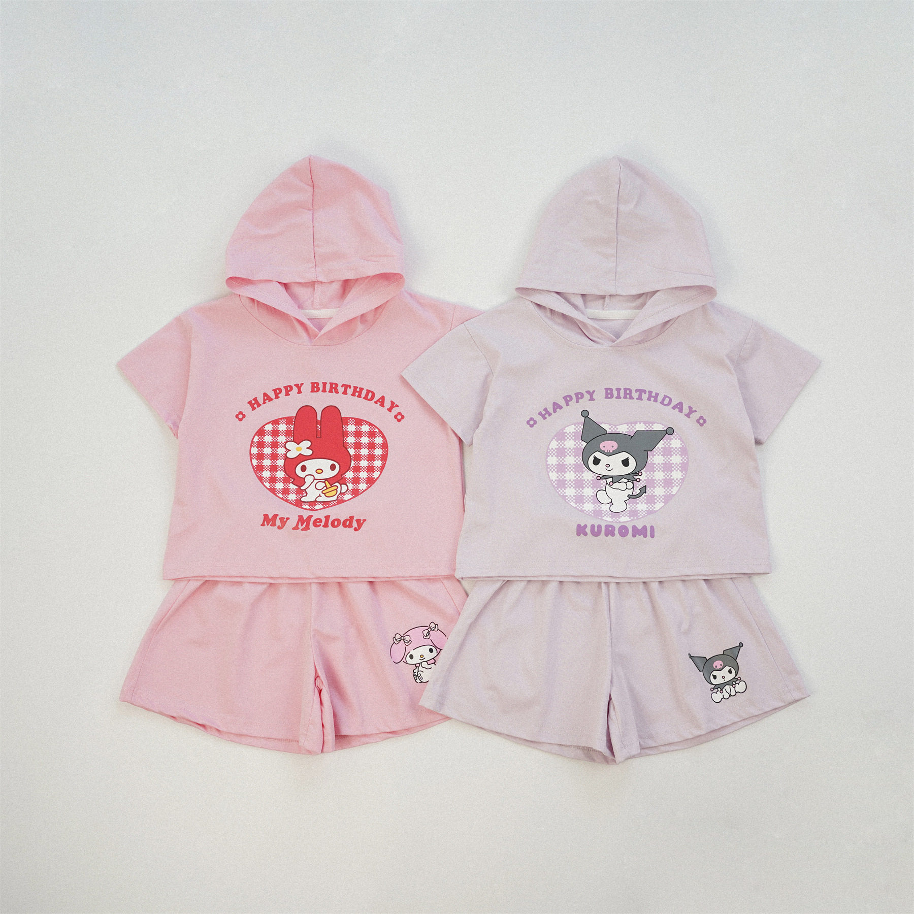 中大童夏装少女套装初中学生洋气短袖上衣高腰显瘦工装裤两件套潮