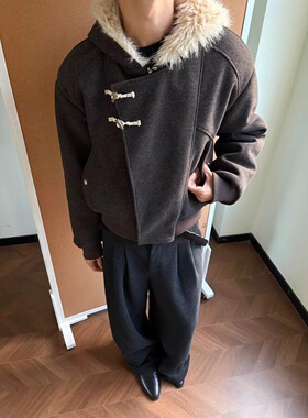 MaxDstr1500G斜门襟牛角扣新款座山雕毛呢棉服棉衣男女款冬季外套