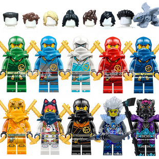 神龙崛起主角幻影忍者17季凯赞阿林头发拼积木玩具拉斯辛德