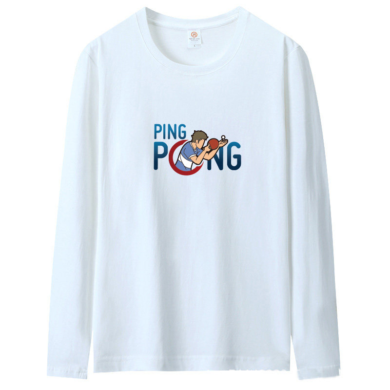 长袖纯棉乒乓球服上衣T恤发球队服男女球衣训练春秋比赛运动休闲