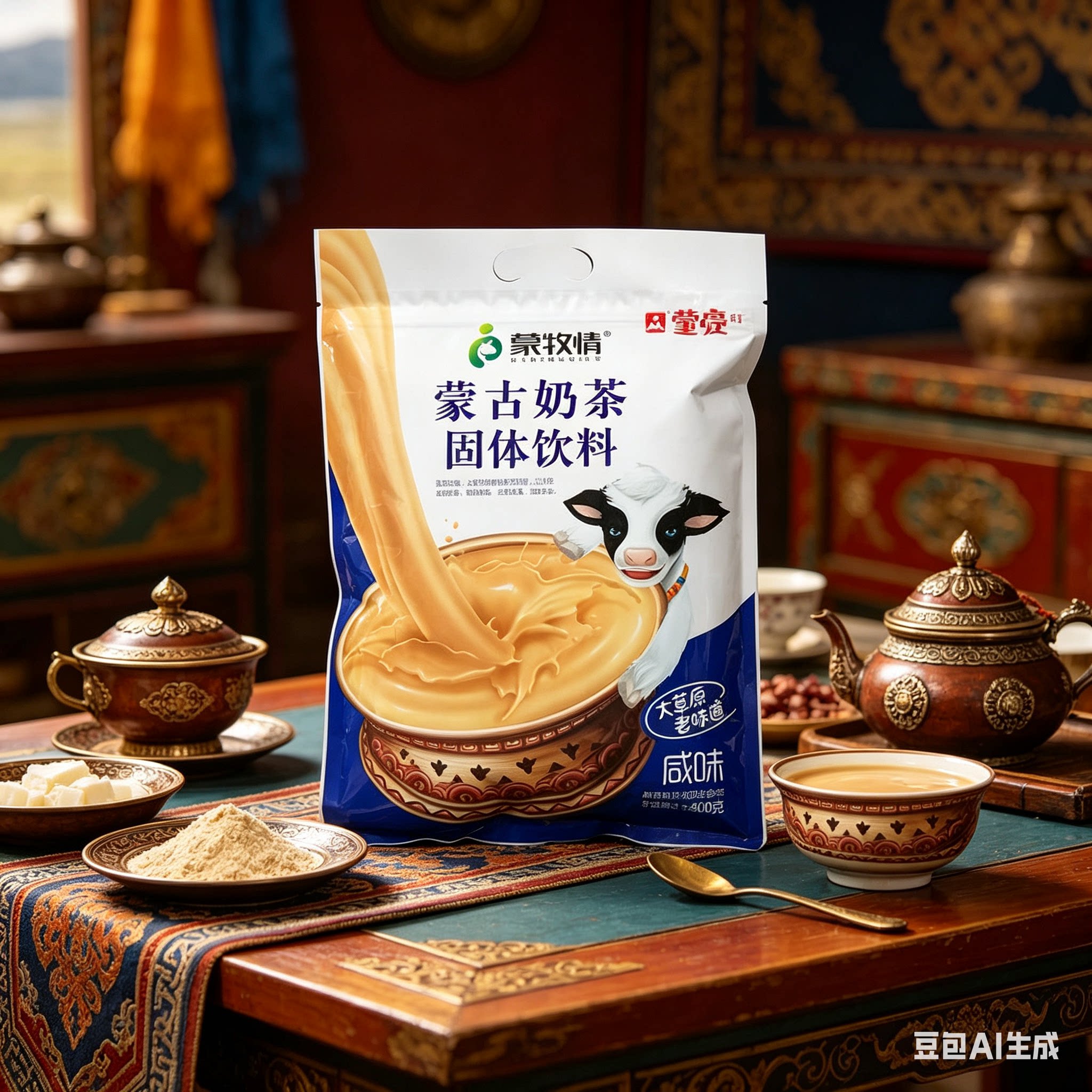 蒙亮奶茶粉400g速溶冲饮传统奶茶