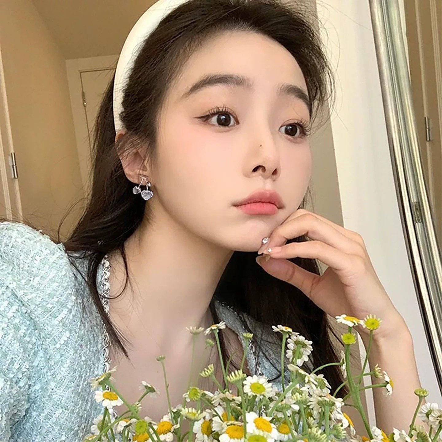 小清新夏季甜美樱桃耳环女显脸小