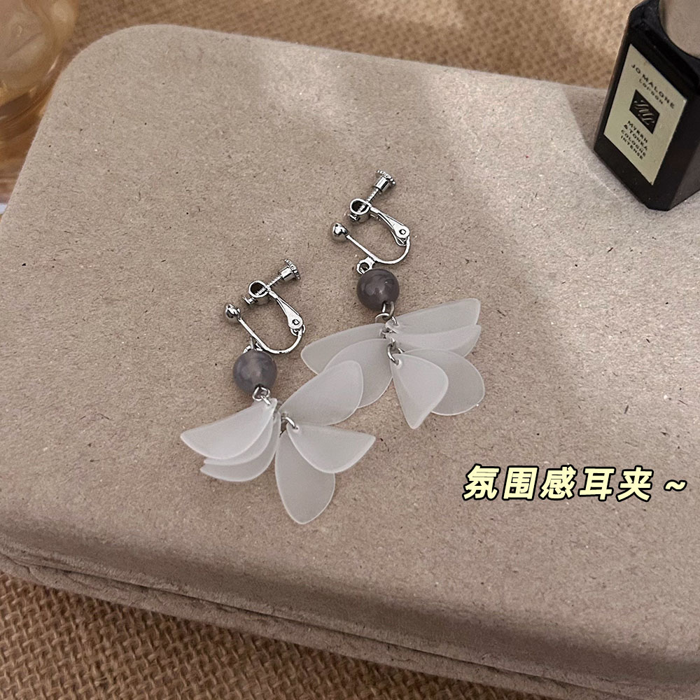 【实拍】温柔仙女花瓣流苏耳夹