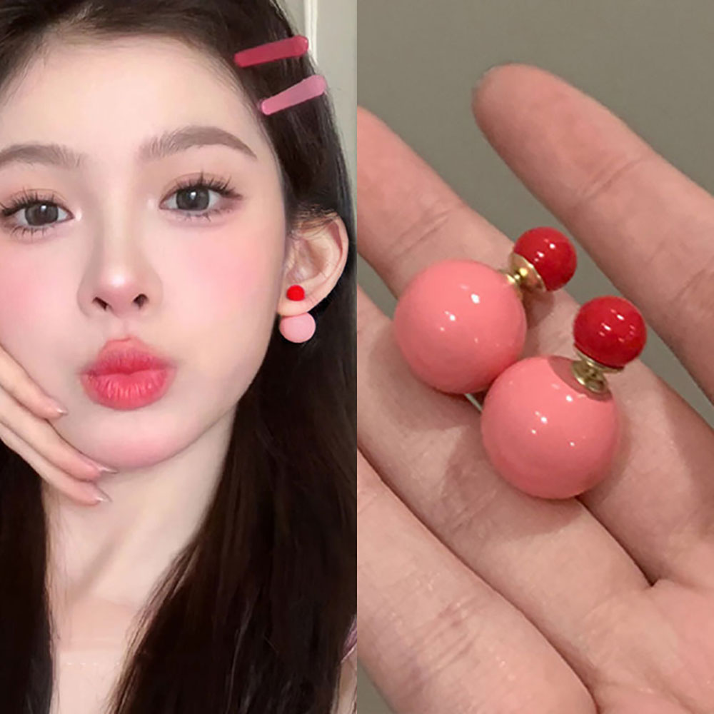适合夏天的糖果色多巴胺球体耳环