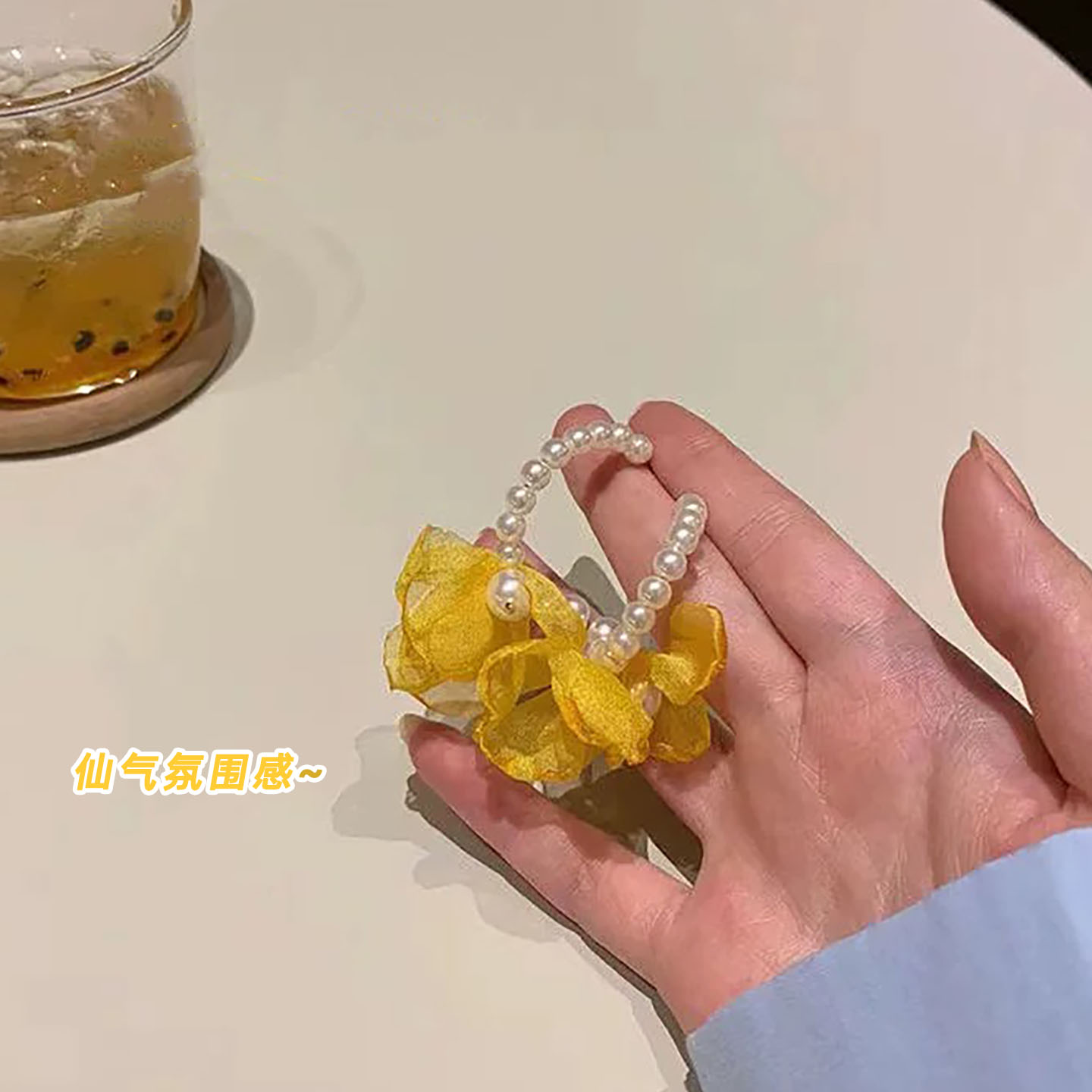 夏日温柔仙气显白花朵耳环显脸小