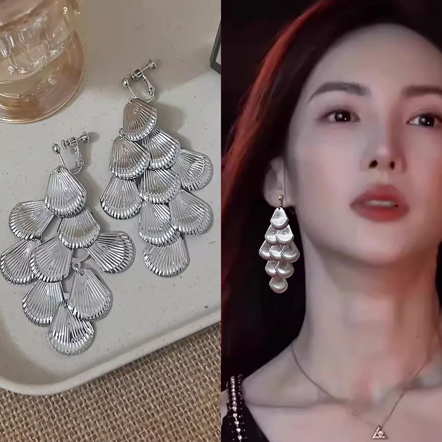 夸张高级感金晨同款度假风耳环