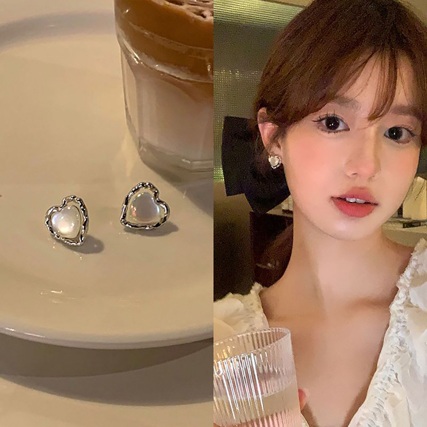 甜美气质少女感爱心耳钉