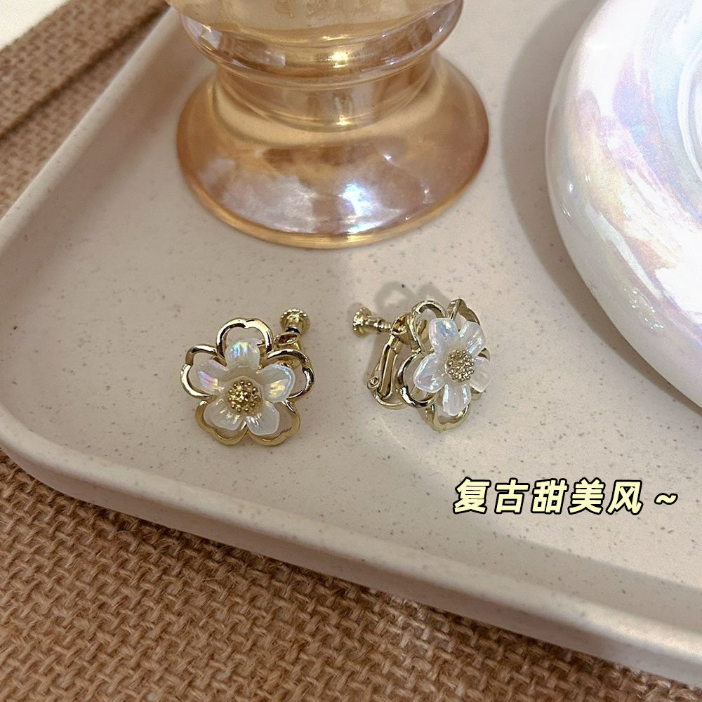 法式贝壳花朵螺旋夹仙气度假风