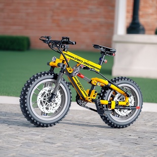 儿童男孩子6岁以上积木拼装 玩具自行车摩托车小学生拼图模型礼物8