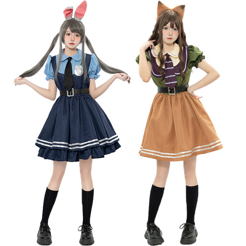 疯狂动物城cos朱迪兔尼克狐服装