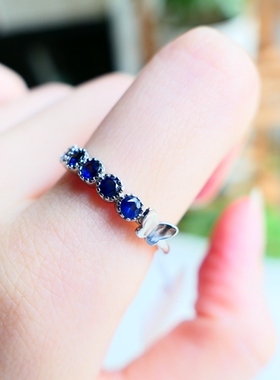 天然斯里兰卡蓝宝石戒指无烧