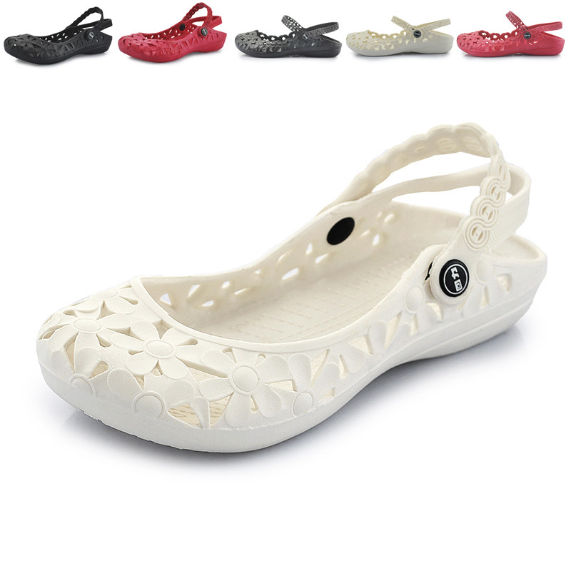 回力白色透气镂空低帮休闲凉拖鞋