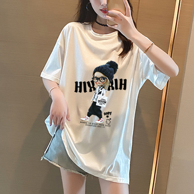 大码纯棉中长款卫衣半袖打底衫