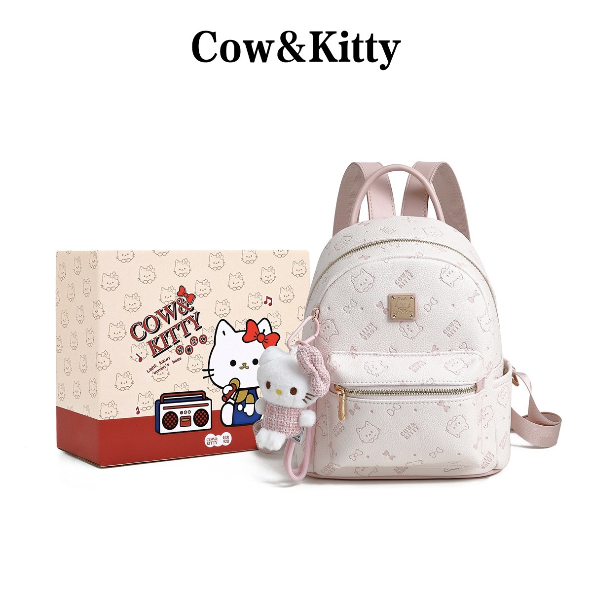 Cow&Kitty品牌双肩包女包2026新款大学生小众设计甜美可爱小背包