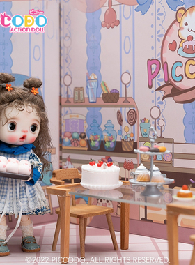 Piccodo现货 娃娃背景板 可动人偶12分bjd 20cm棉花娃娃场景娃屋