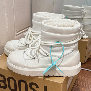 香港正品白色雪地靴男款冬季东北户外加绒加厚防水防滑休闲棉鞋潮