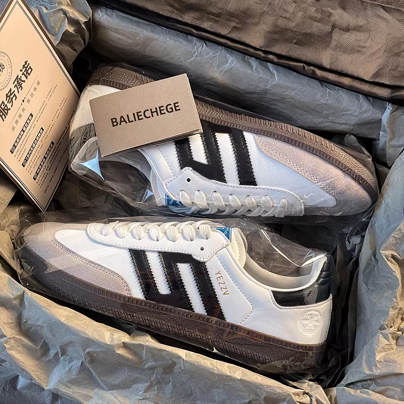 高端正品三杠德训鞋复古阿甘鞋男女款美式爆款厚底休闲运动板鞋潮