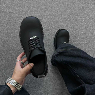 原创百搭通勤皮鞋 官方正品 2025新款 男女款 潮 雾面米奇圆头德比皮鞋