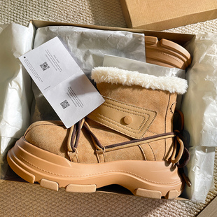 周雨彤同款丑萌大头雪地靴女款2025冬季新款加绒加厚保暖雪地靴潮
