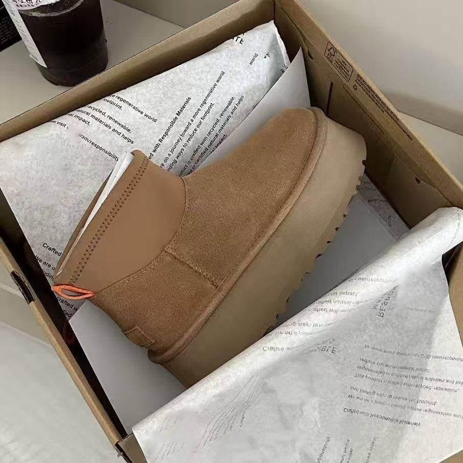 官方正品羊皮毛一体厚底雪地靴女款冬季防寒保暖棉鞋加绒保暖棉靴