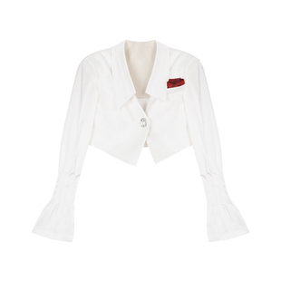 短款 顾小落 醋酸料v领衬衫 Friday 上衣 遇见巴黎