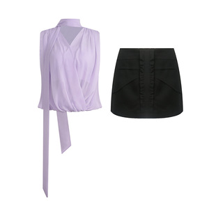 【微醺紫rose】美貌野心家~美的有点犯规的韵味感挂脖上衣/半裙