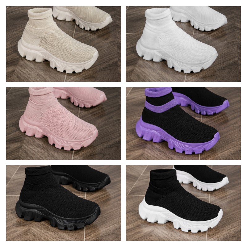 艾足多走路情侣款高帮飞织鞋