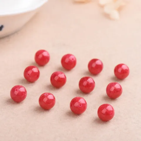 蔷薇石手链编织串珠水晶手工圆珠diy粉红单颗女天然原矿散珠水晶