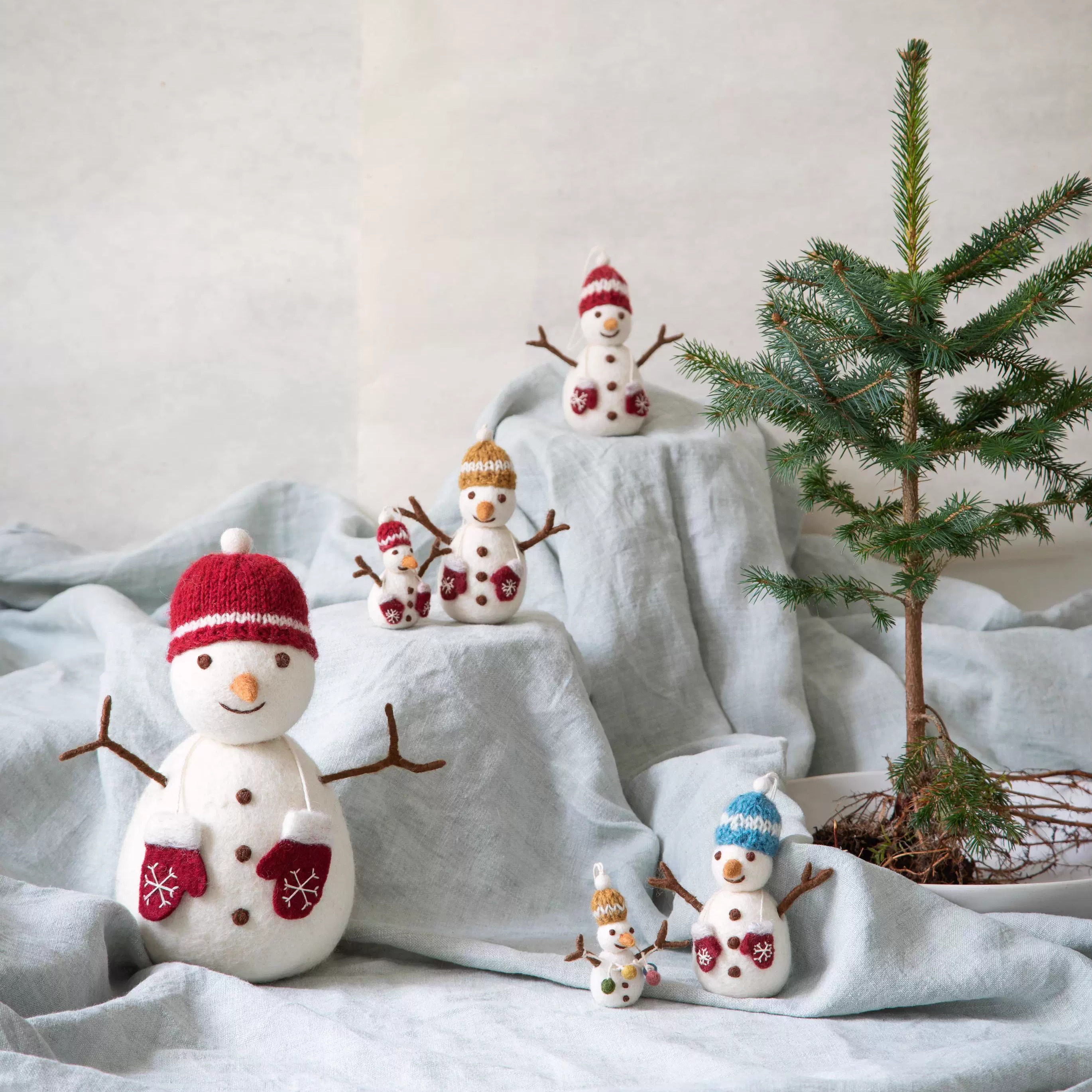 礼遇 丹麦Gry&Sif纯手工毛毡玩具圣诞新品挂件摆件玩偶包挂钥匙扣