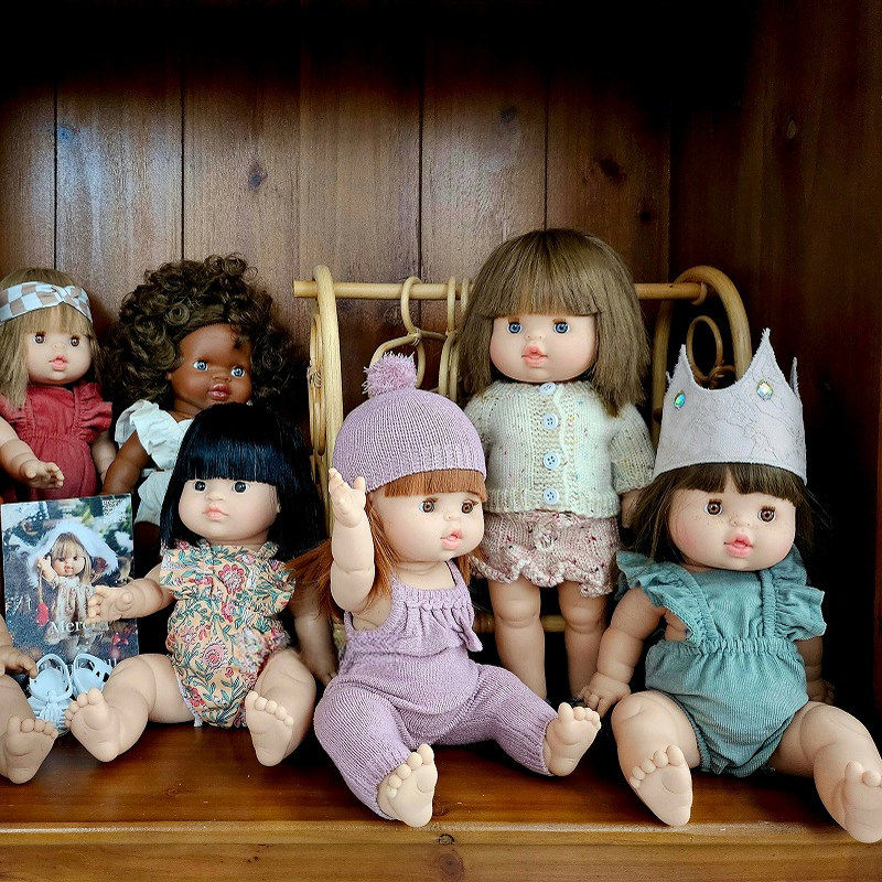 礼遇 法国正品Minikane娃娃仿真安抚陪睡玩偶连衣裙衣服陪伴娃娃