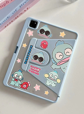 丑鱼贴卡通带笔槽ipad7/8/9代10.2寸保护套air2A1893适用七89代代苹果平板壳2018款9.7寸壳pro11寸第五六代软