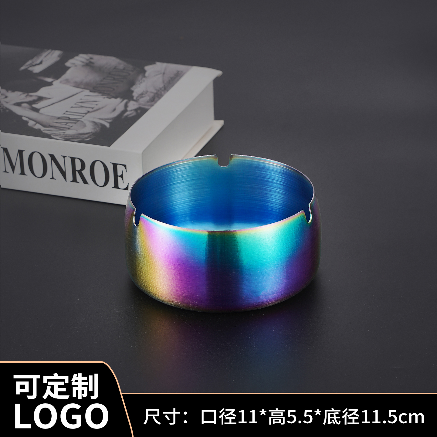 新款不锈钢烟灰缸商用大号专用KTV网咖酒吧台球礼品刻字定制logo