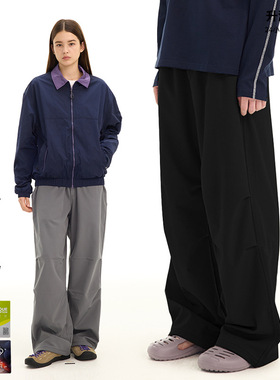 UNF 秋冬加厚加绒伞兵裤户外防泼水登山宽松美式休闲工装裤男女