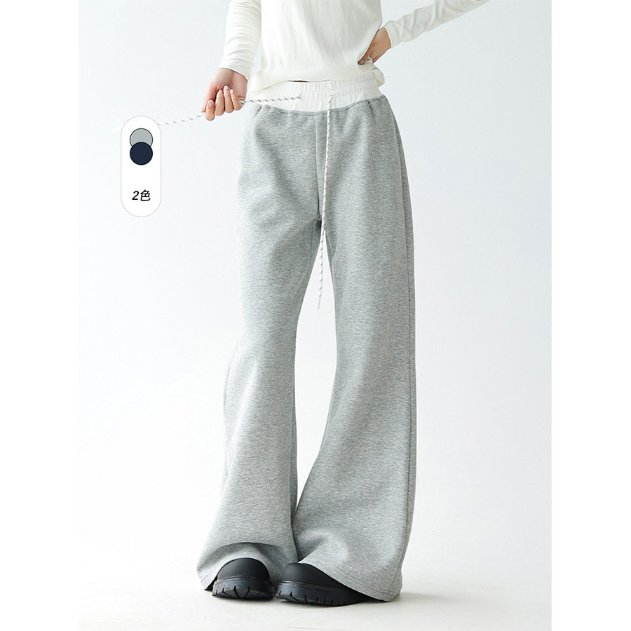 CATTEE微喇休闲裤女2025新款垂感慵懒松弛感裤子宽松阔腿裤卫裤潮