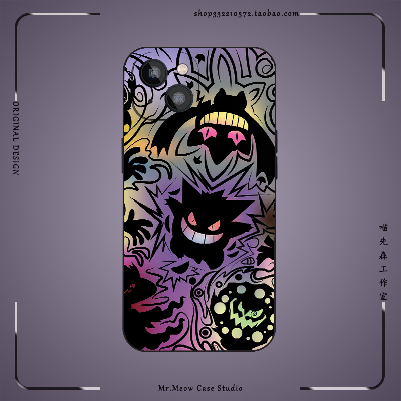 幽灵宝可梦XS神奇宝贝适用iPhone16液态硅胶14/12/13苹果15ProMax手机壳华为荣耀小米OPPO玻璃VIVO安卓保护壳