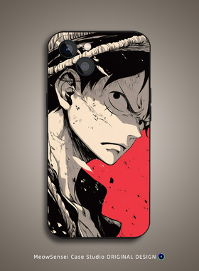 路飞海贼王手机壳适用苹果16小米15华为P70动漫艺术14小众新款OPPO13红米K80液态硅胶VIVO磁吸iPhone17ProMax