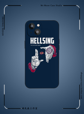 地狱之歌Hellsing日漫手机壳适用iPhone16液态硅胶13全包12防摔14苹果15ProMax动漫Mini二次元Plus玻璃保护套