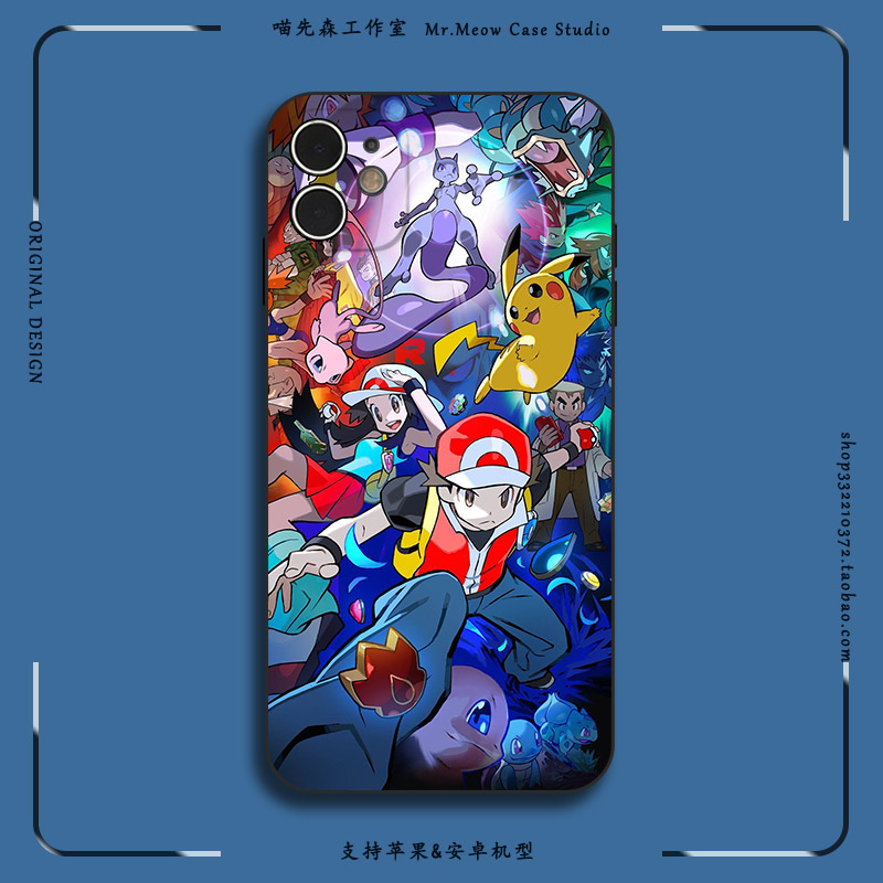 口袋妖怪宝可梦皮卡丘适用iPhone16超梦14/12/13苹果15ProMax全包手机壳华为荣耀OPPO小米VIVO安卓保护套软壳