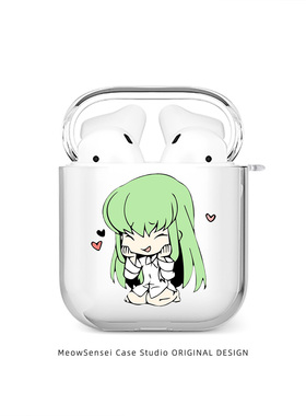 可爱魔女CC女王无线蓝牙耳机套适用苹果AirPods4动漫1二次元2透明3小众简约TPU软壳Pro3分体式Pro2防摔保护壳