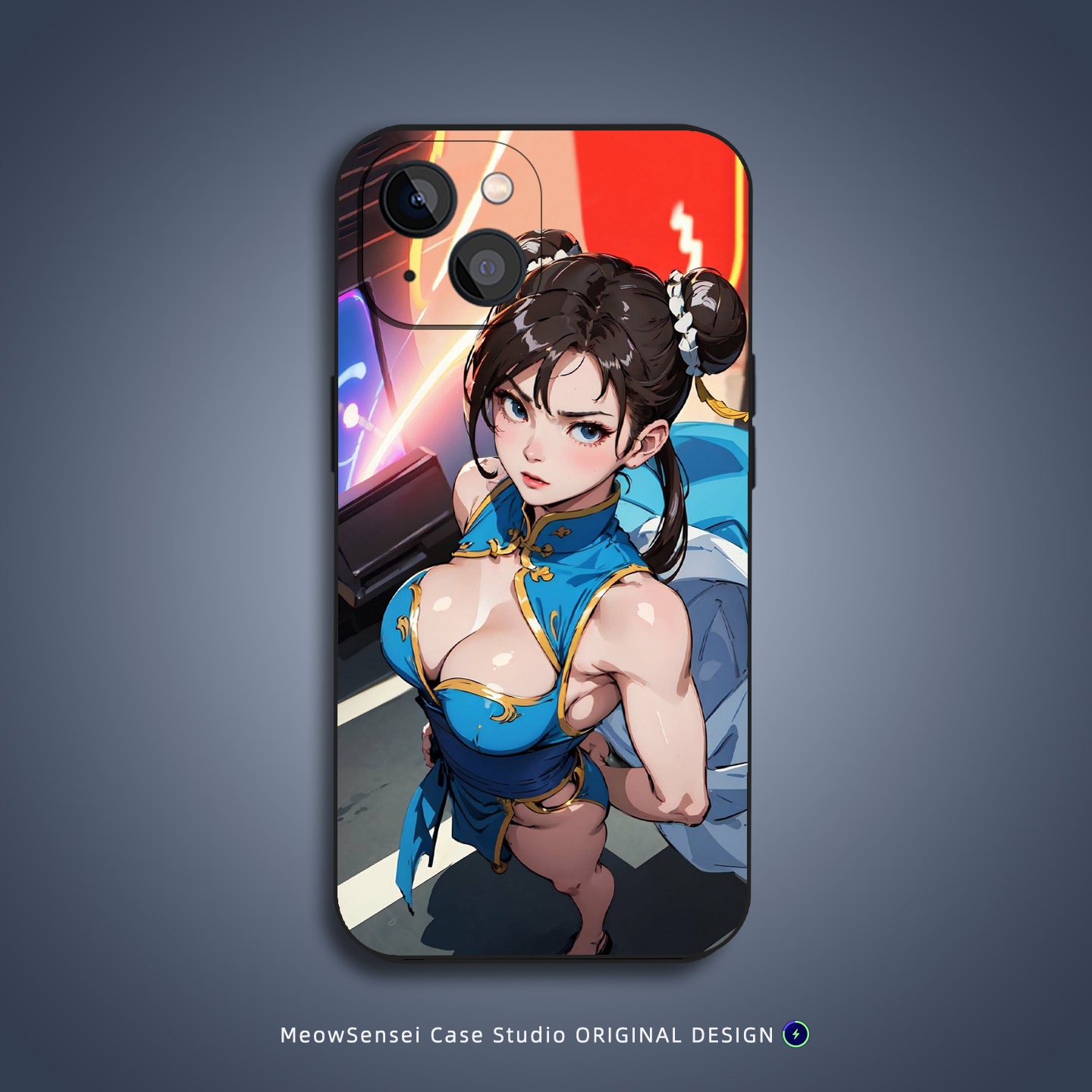 性感街霸春丽日系动漫手绘插画手机壳小众适用于iPhone16/12/13/14全包防摔XS/XR苹果15ProMax液态硅胶保护套