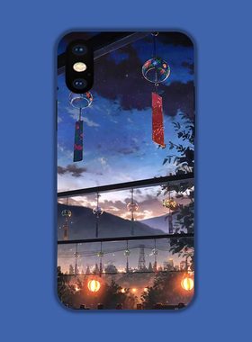 日式唯美傍晚风铃小众手机壳适用苹果16华为14小米15液态硅胶VIVO艺术插画OPPO磁吸iPhone17ProMax防摔保护套