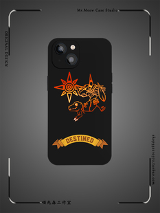 亚古兽数码宝贝小众全包原创手机壳适用iPhone16液态硅胶SE小米13/12/14苹果15ProMax华为安卓光面玻璃保护壳