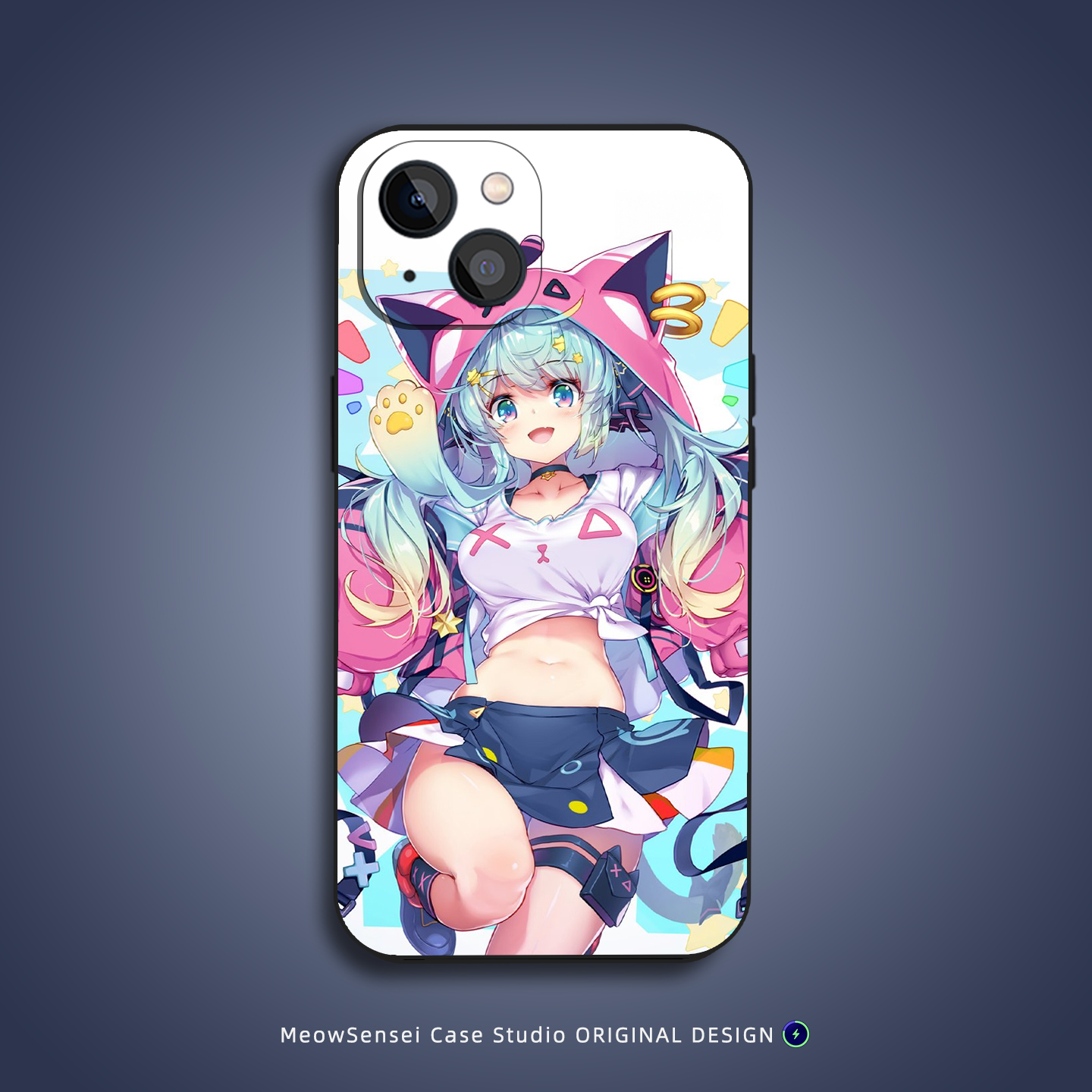 可爱猫耳美少女手机壳适用苹果16小米15华为Air红米K90玻璃14动漫二次元VIVO液态硅胶OPPO磁吸iPhone17ProMax