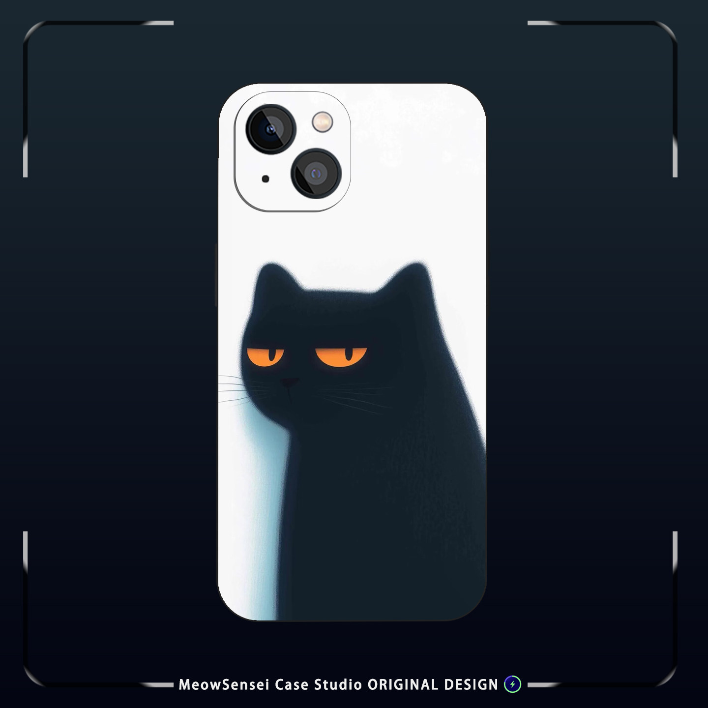 简约朦胧可爱厌世黑猫咪插画ins冷淡风艺术磨砂硅胶手机壳适用iPhone17ProMax苹果16小众个性防摔磁吸保护套