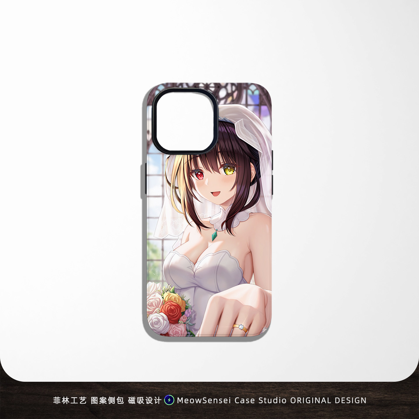 时崎狂三手机壳唯美花嫁氛围感适用于苹果16华为OPPO小米15动漫二次元VIVO菲林磁吸iPhone17ProMax防摔保护套