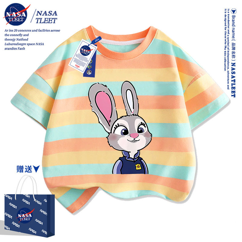 NASA联名疯狂动物城短袖T恤男女夏季半袖朱迪周边亲子装衣服半袖