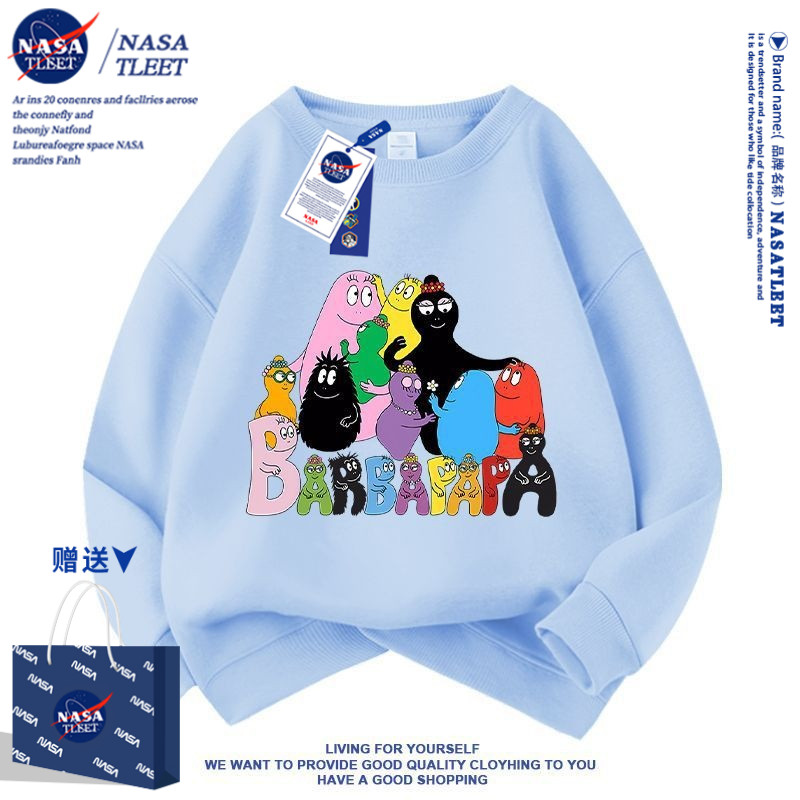 NASA新款卡通动漫巴巴爸爸Les Barbapapa休闲圆领卫衣春秋季百搭