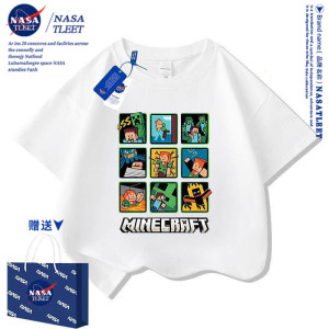 NASA我的世界儿童卡通纯棉短袖T恤夏季新款男女童装酷帅夏装上衣