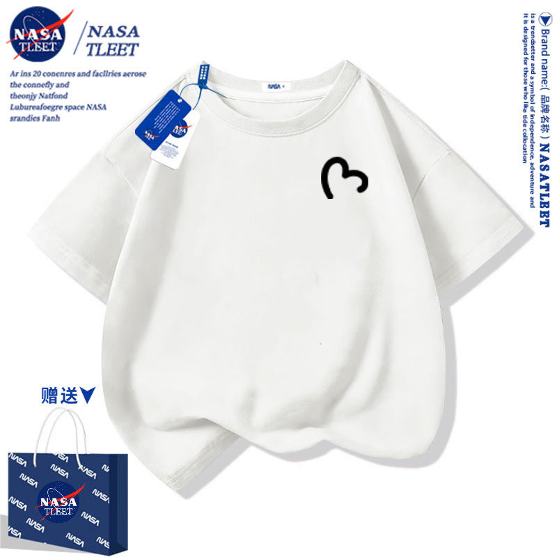 NASA高端亲子装短袖一家三口2025新款夏季纯棉母女母子全家装T恤