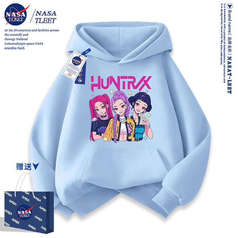 NASA联名Kpop demon hunters猎魔女团男女童卫衣秋冬儿童连帽上衣